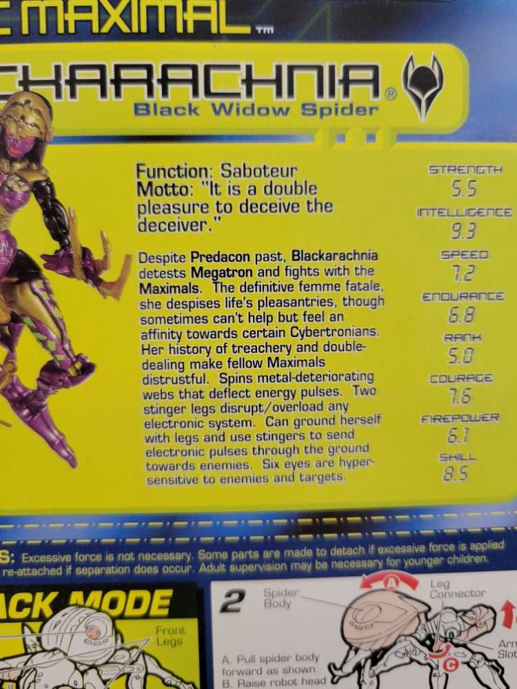 Black Arachnia - Hasbro (Beast Machines) action figure collectible [Barcode 076930804766] - Main Image 3
