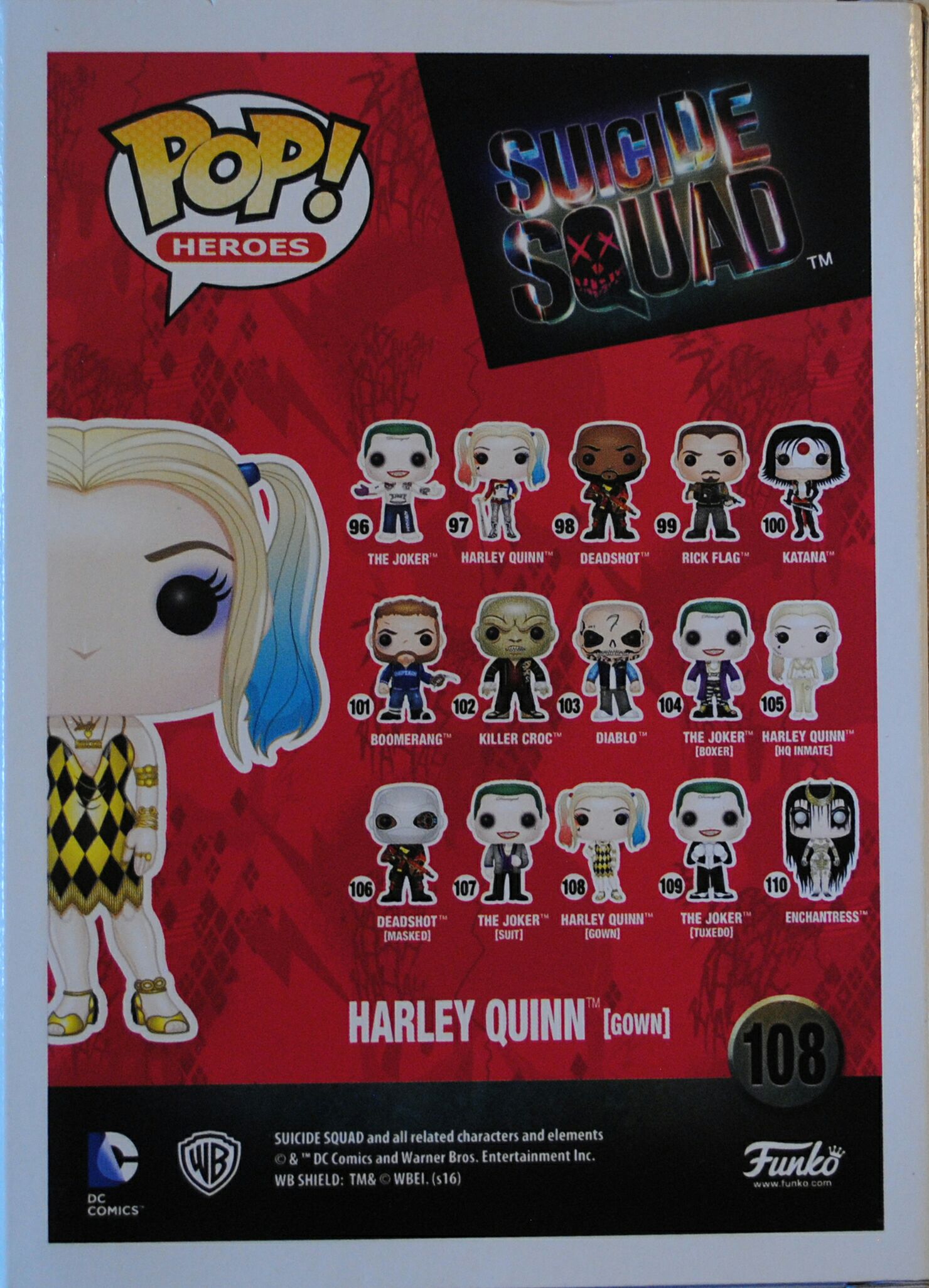 Funko Pop! Movies: Suicide Squad Harley Quinn Gown - Funko (DC Suicide Squad Movie) action figure collectible [Barcode 00849803086589] - Main Image 2