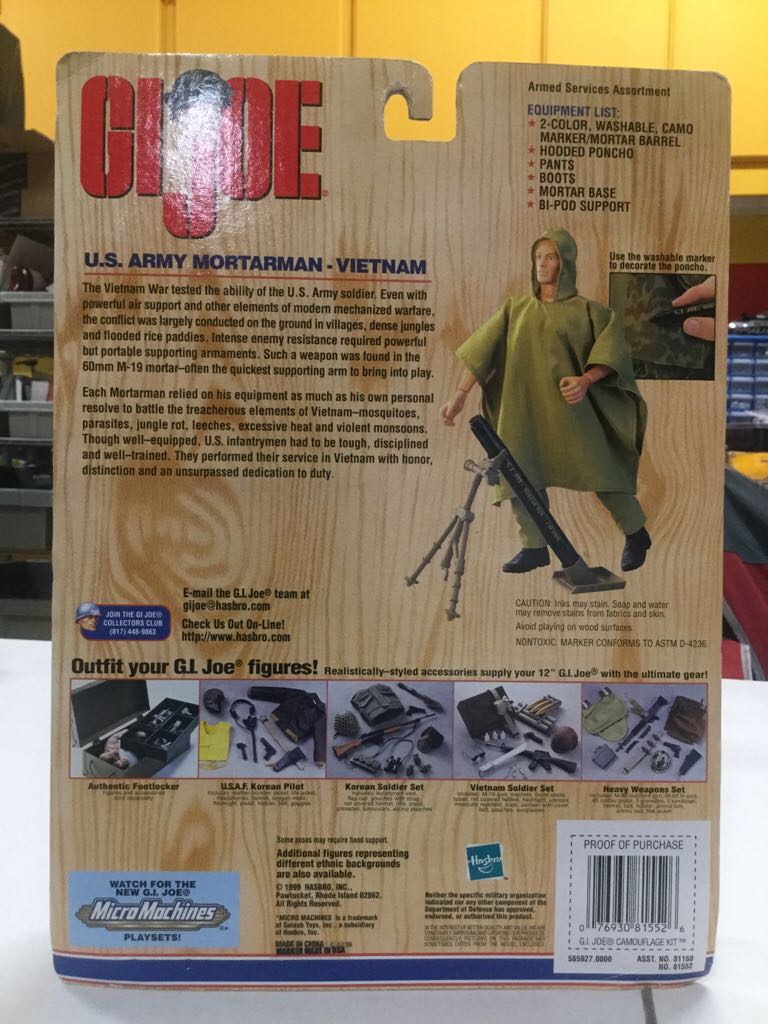 GI Joe: Camouflage Kit U.S. Army Mortarman - Hasbro (GI Joe) action figure collectible [Barcode 076930815526] - Main Image 2