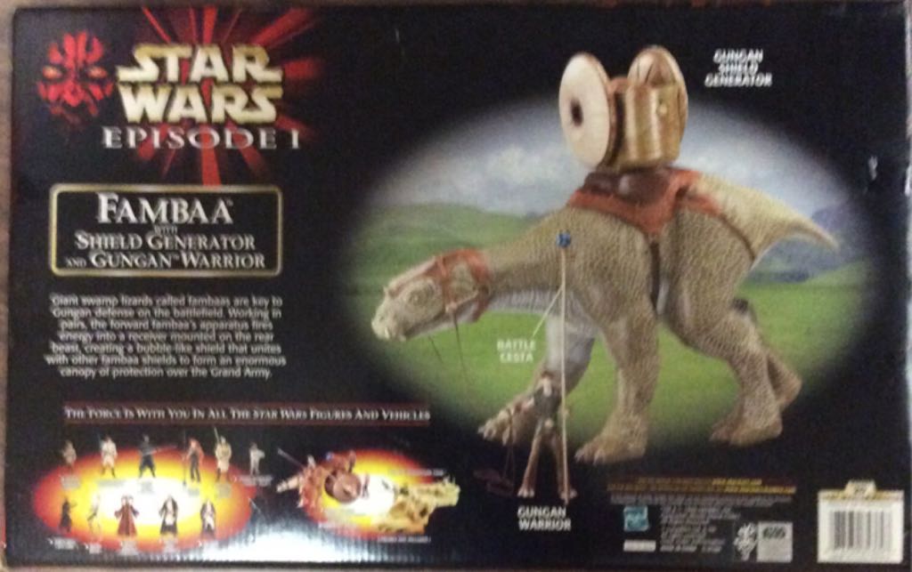 Creatures Fambaa w/ Shield Generator & Gungan Warrior - Hasbro (1999-2000 Episode I) action figure collectible [Barcode 076930843697] - Main Image 2