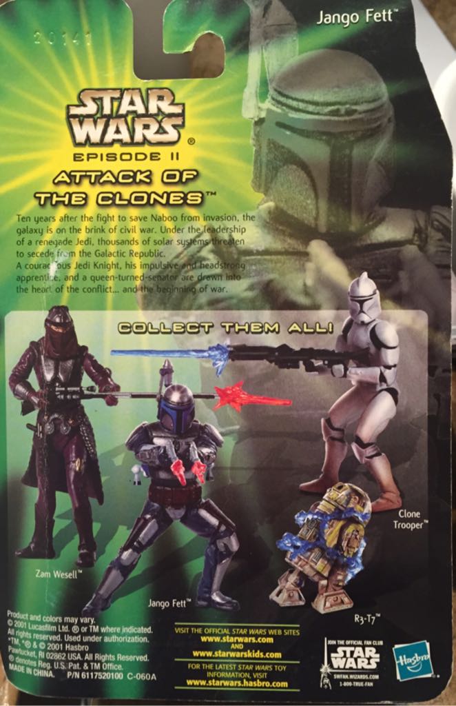 Carded Signed. Sneak Preview. Jango Fett. Signed Tempura Morrison. - Hasbro (Star Wars Episode II Attack of the Clones) action figure collectible [Barcode 076930846780] - Main Image 2