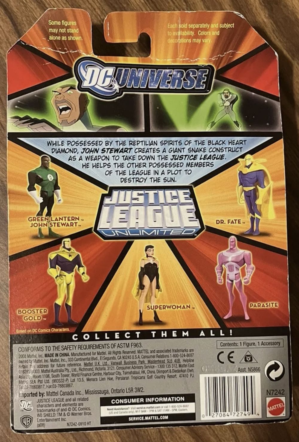 JLU Green Lantern John Stewart - Mattel (Justice League Animated) action figure collectible [Barcode 027084727494] - Main Image 2