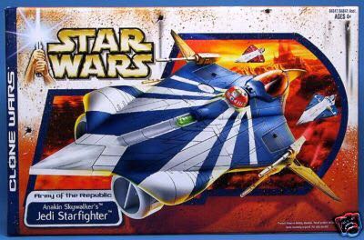 Anakin Skywalker’s Jedi Starfighter - Hasbro (2003 The Clone Wars Realistic-Animated) action figure collectible [Barcode 076930848470] - Main Image 2