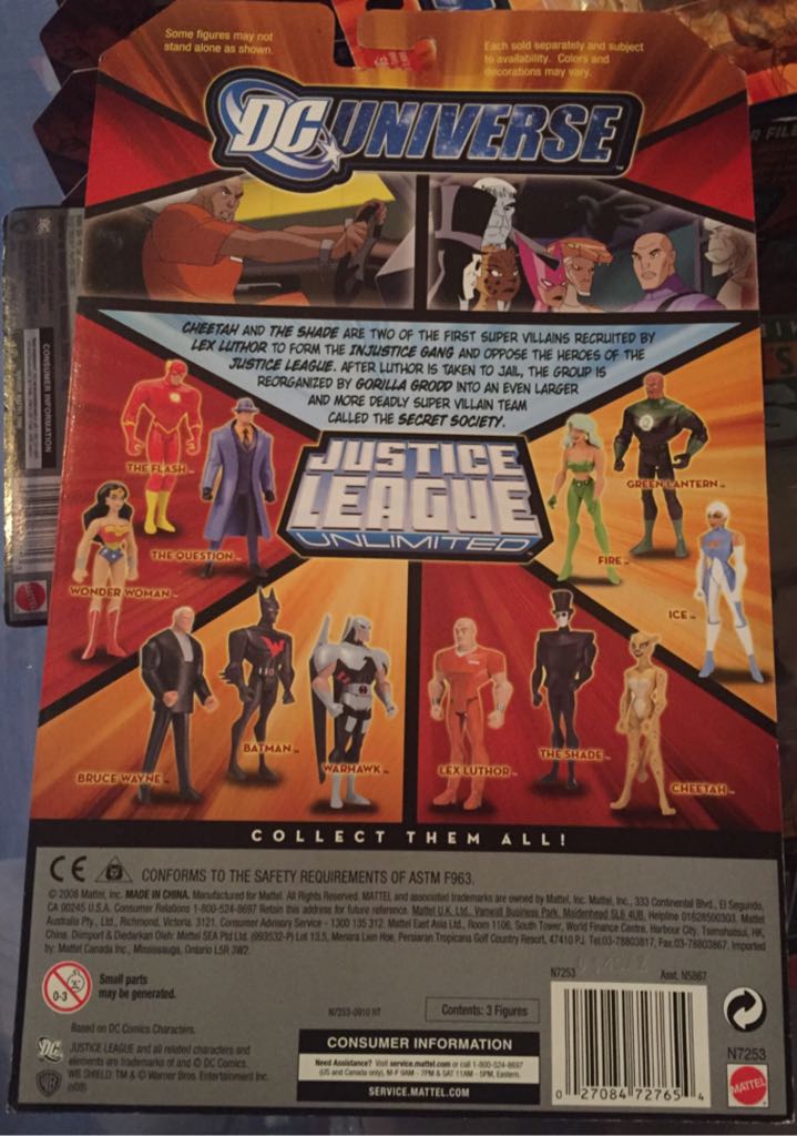 JLU 3-Pack Cheetah The Shade Lex Luthor - Mattel (Justice League Animated) action figure collectible [Barcode 027084727654] - Main Image 2