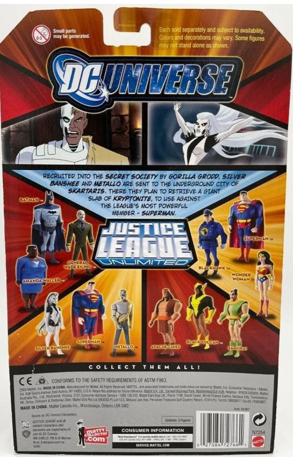 JLU 3-Pack Silver Banshee Superman Metallo - Mattel (Justice League Animated) action figure collectible [Barcode 027084727661] - Main Image 2