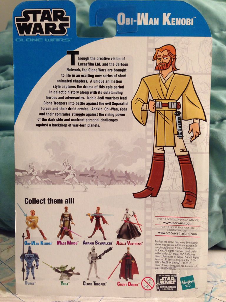 Obi-Wan-Kenobi - Hasbro (Star Wars Clone Wars Cartoon Network) (Star Wars) action figure collectible [Barcode 076930852170] - Main Image 2