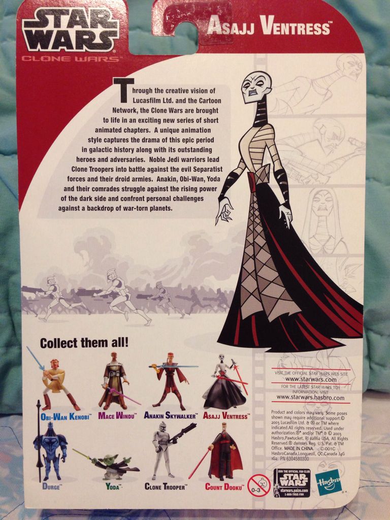 Asajj Ventress - Hasbro (Star Wars Clone Wars Cartoon Network) (Star Wars) action figure collectible [Barcode 076930852194] - Main Image 2