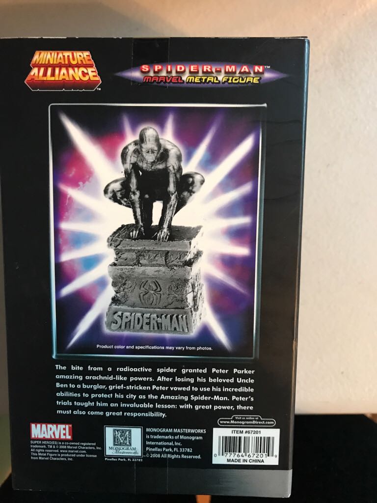 Marvel Metal Figure Spider-Man Pewter Edition  - Monogram action figure collectible [Barcode 077764672019] - Main Image 2