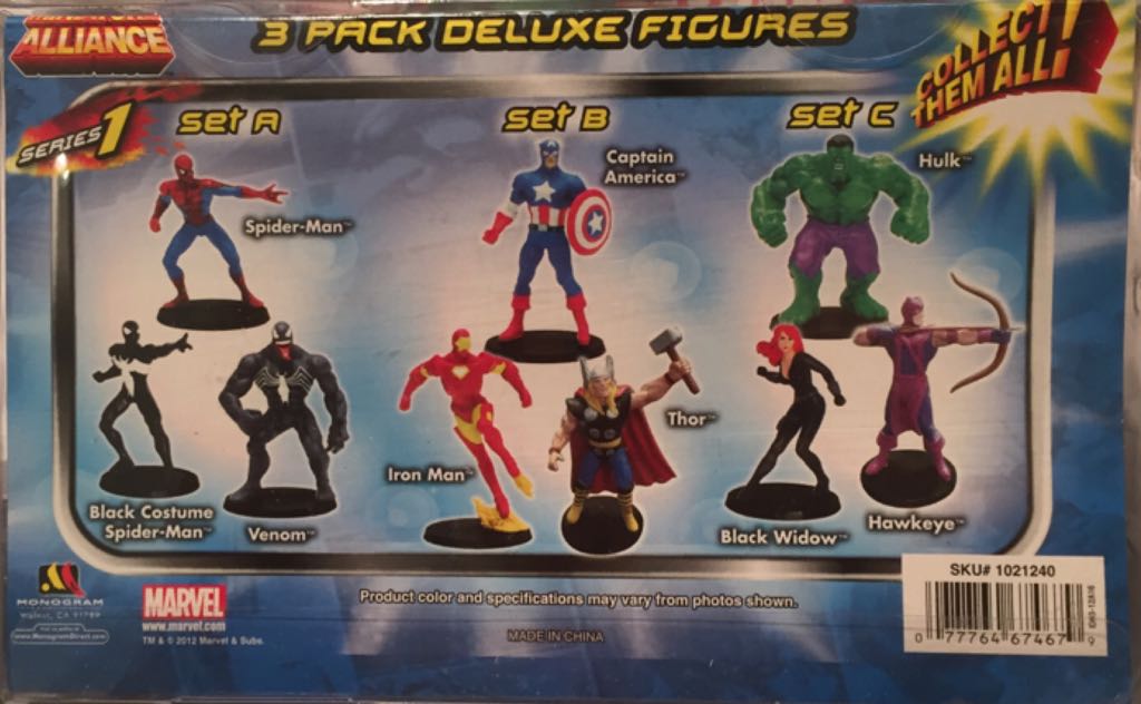 MARVEL Captain America - Thor - Iron Man - Monogram (Miniature Alliance Set B) action figure collectible [Barcode 077764674679] - Main Image 2