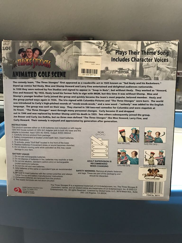 The Three Stooges Animated Golf Scene   action figure collectible [Barcode 086786307717] - Main Image 2