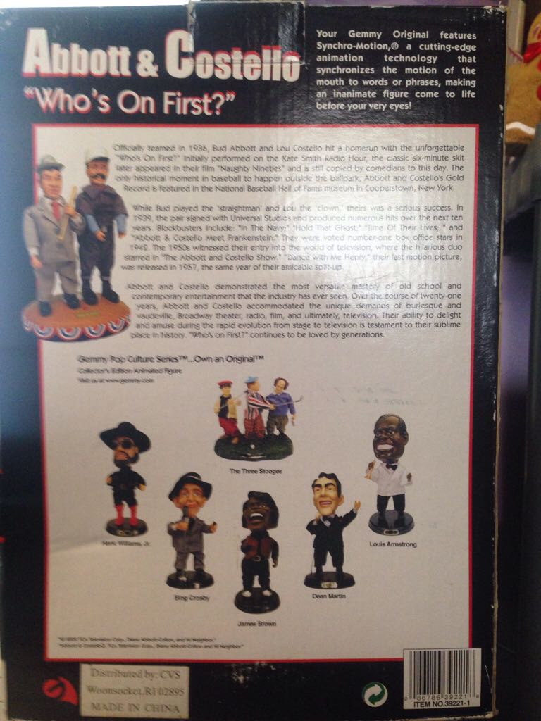 Animated Abbott And Costello Who’s On First  - Pop Culture Series action figure collectible [Barcode 086786392218] - Main Image 2