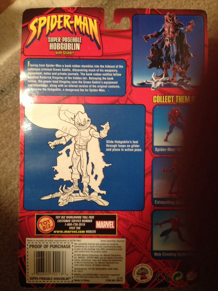 Spider-Man: Hobgoblin Super-Poseable With Glider - Toy Biz (Spider-Man) action figure collectible [Barcode 086892700136] - Main Image 2