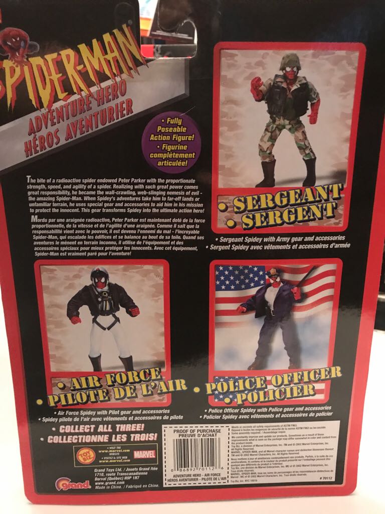 Spiderman Adventure Heroes - Air Force Spiderman  action figure collectible [Barcode 086892701126] - Main Image 2
