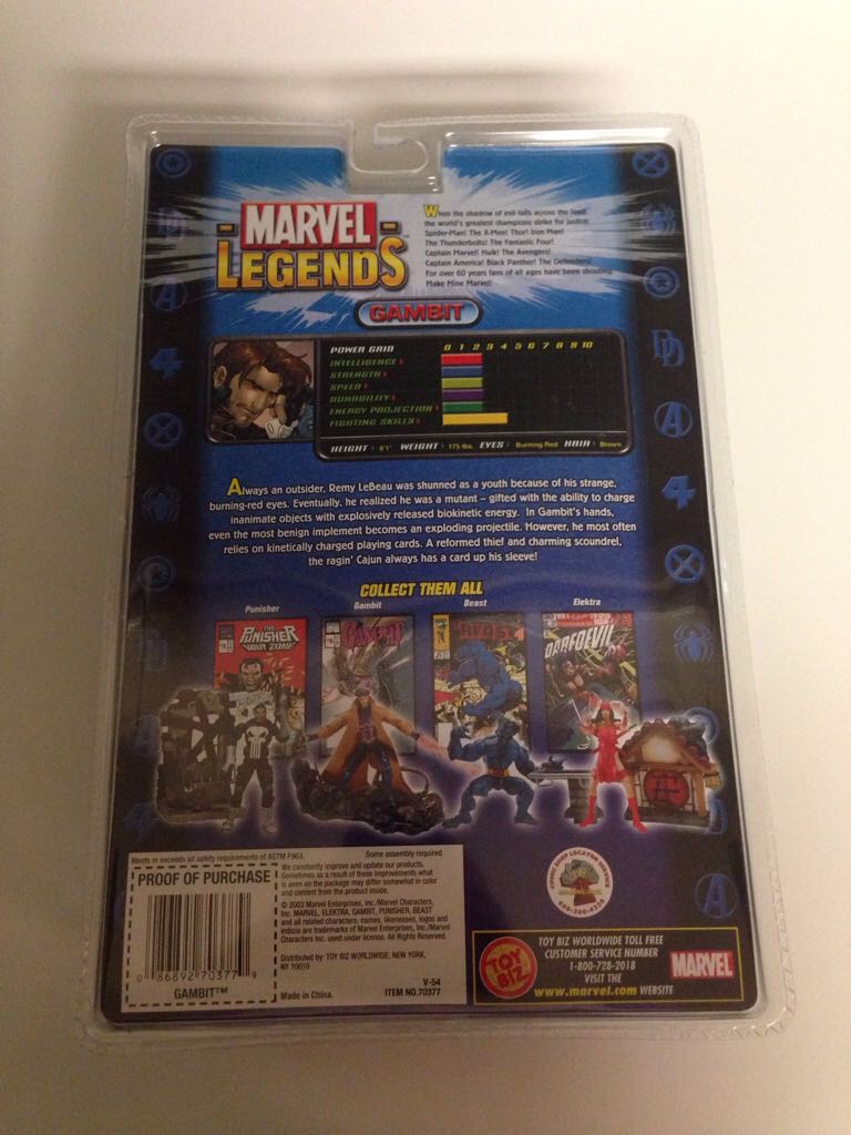 Gambit - Toybiz (Marvel Legends) action figure collectible [Barcode 086892703779] - Main Image 2