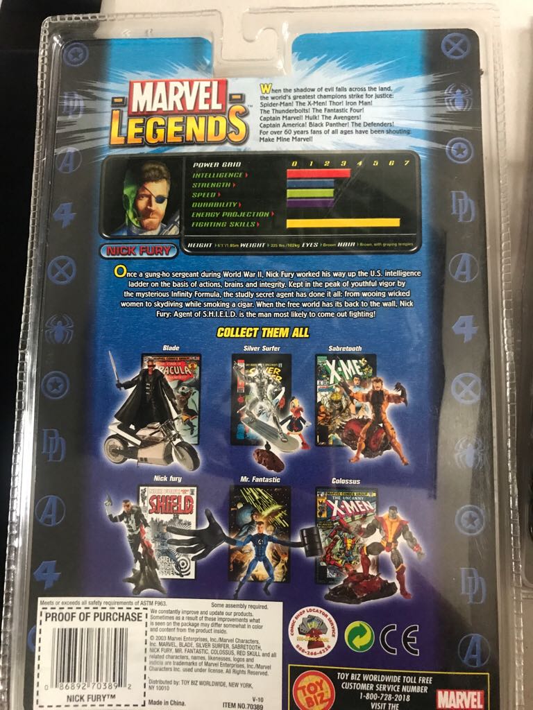 Nick Fury - Toy Biz (Marvel Legends Series V) action figure collectible [Barcode 086892703892] - Main Image 2