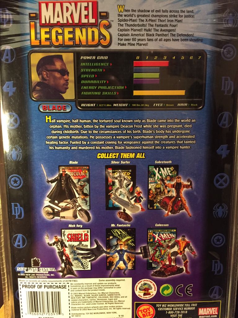 Blade - Marvel Legends (Marvel (Midnight Sons)) action figure collectible [Barcode 086892703915] - Main Image 2