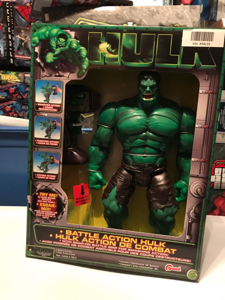 Hulk Movie - Battle Action Hulk With Snap On Battle Grip  action figure collectible [Barcode 086892705131] - Main Image 1