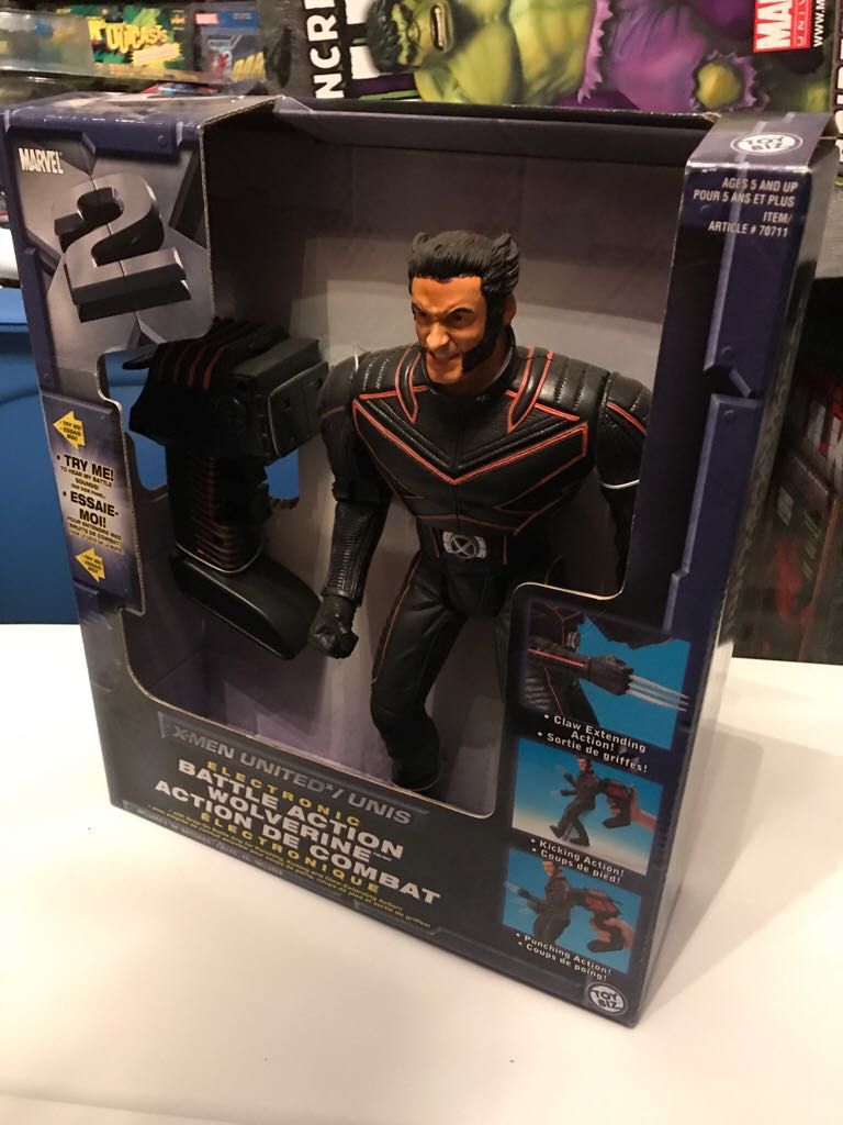 X-MEN UNITED Electronic Battle Action Wolverine 2003 Marvel  action figure collectible [Barcode 086892707111] - Main Image 2