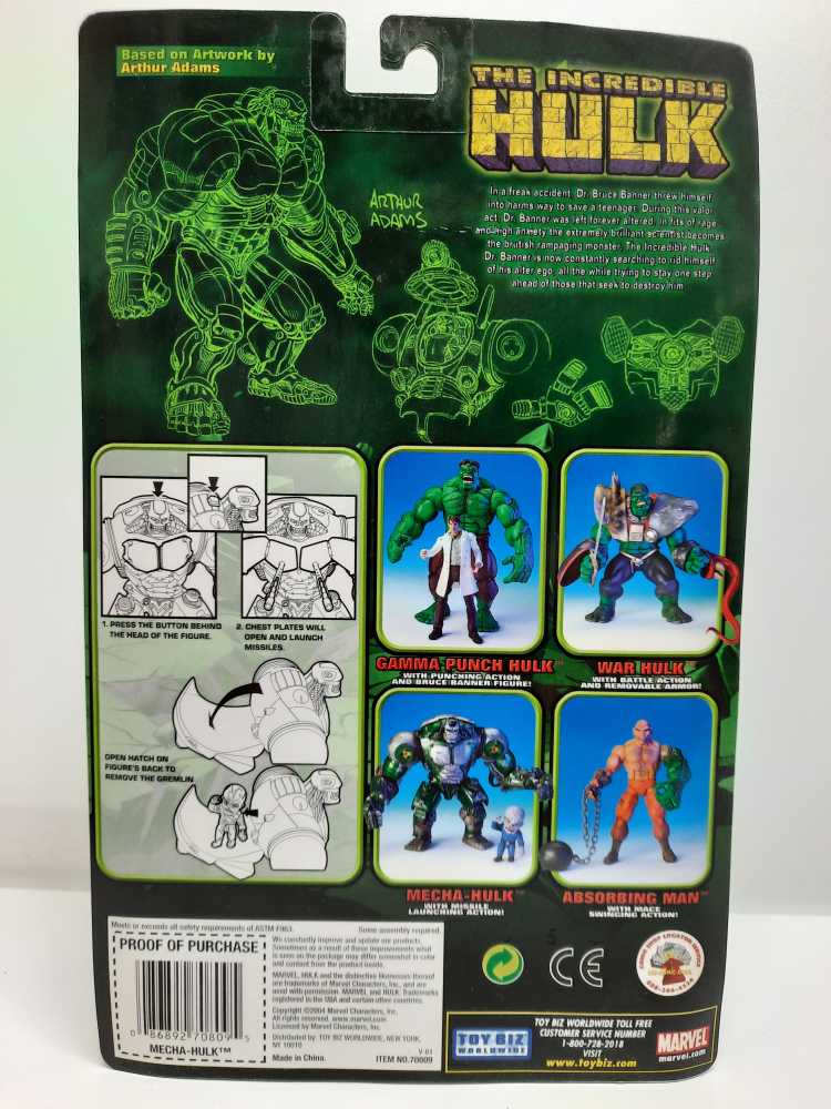 8” X 8” - Toy Biz (The Incredible Hulk) (Marvel: Incredible Hulk: 6”) action figure collectible [Barcode 086892708095] - Main Image 2