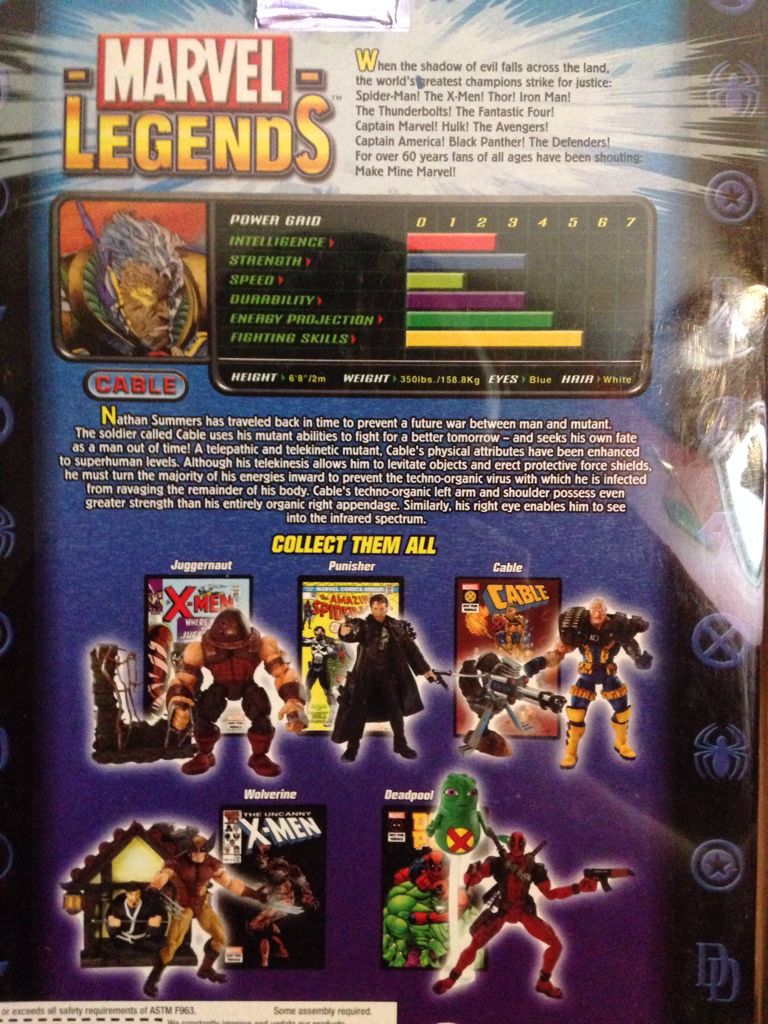 Cable - Toy Biz (Marvel: Legends: 6”) action figure collectible [Barcode 086892711071] - Main Image 2