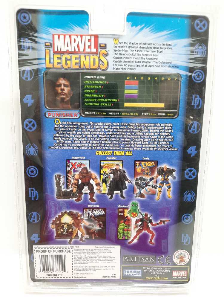 Marvel Legends Punisher Toy biz - Toybiz (Marvel Legends) action figure collectible [Barcode 086892711125] - Main Image 2