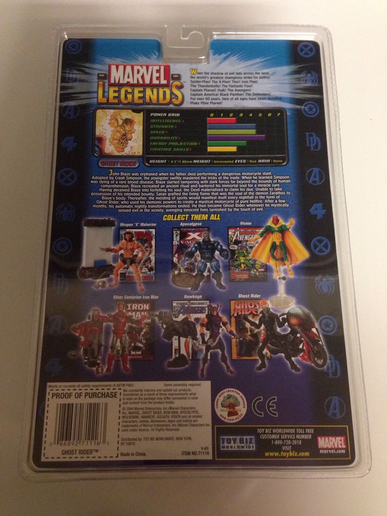 Ghost Rider (Johnny Blaze) - Toybiz (Marvel Legends) action figure collectible [Barcode 086892711163] - Main Image 2