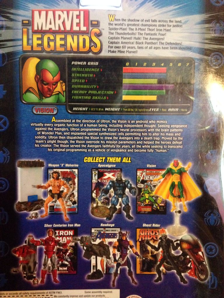 Vison - Toy Biz (Marvel Legends) action figure collectible [Barcode 086892711217] - Main Image 2