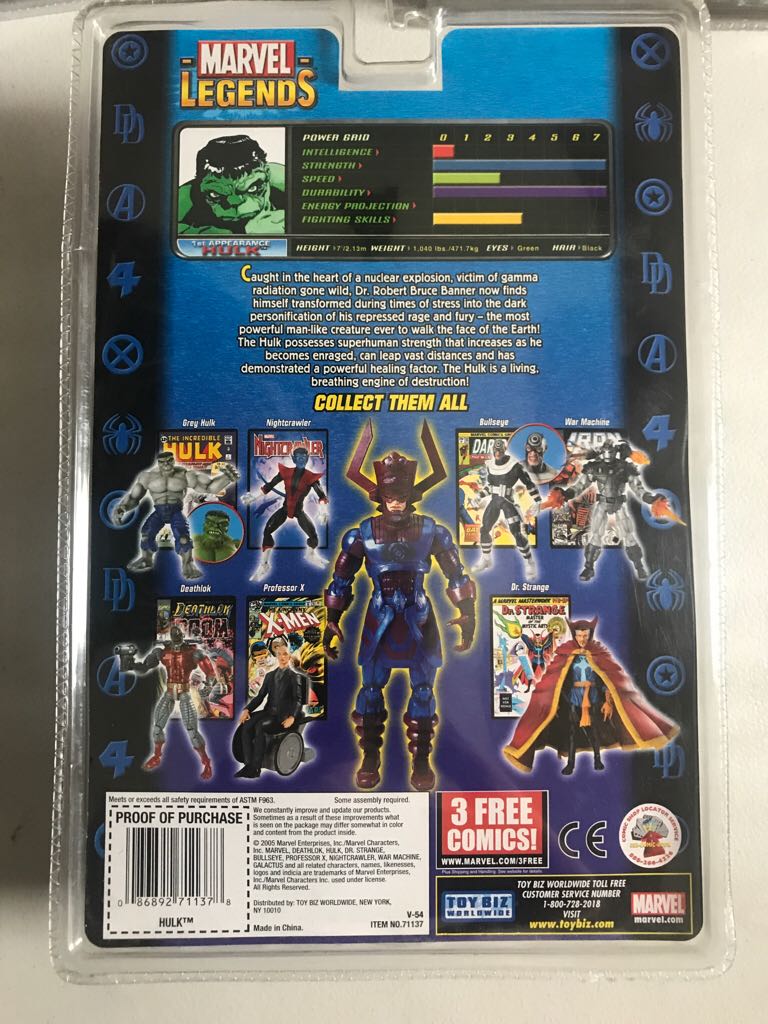 Hulk (1st Appearance) - Toy Biz Worldwide (Galactus Series) action figure collectible [Barcode 086892711378] - Main Image 2