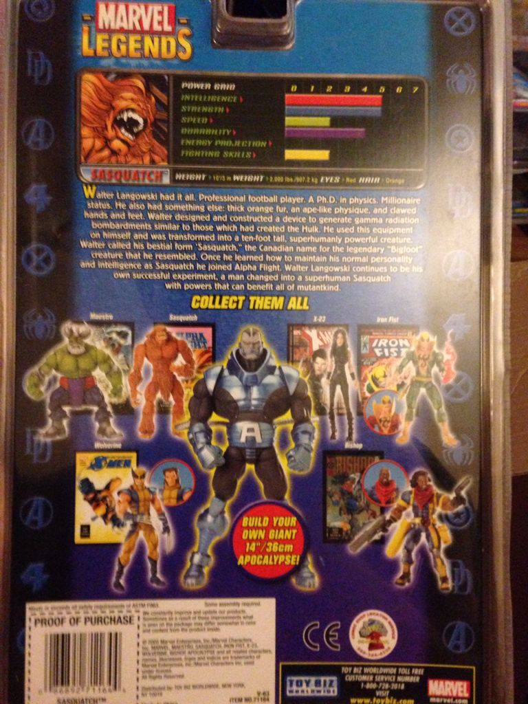 Sasquatch (Variant) - Toy Biz (Marvel Legends) action figure collectible [Barcode 086892711644] - Main Image 2