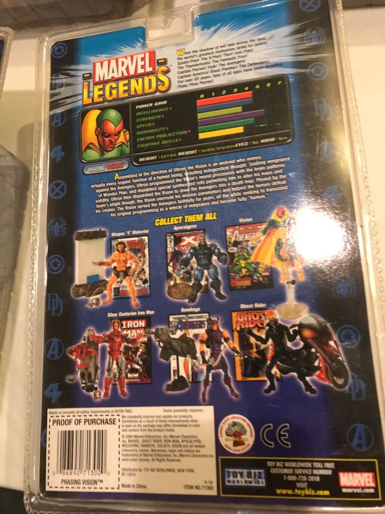 Toybiz Marvel Legends Series VII Vision Phasing Variant  - Toy Biz (Marvel Legend Series VII) action figure collectible [Barcode 086892713020] - Main Image 2