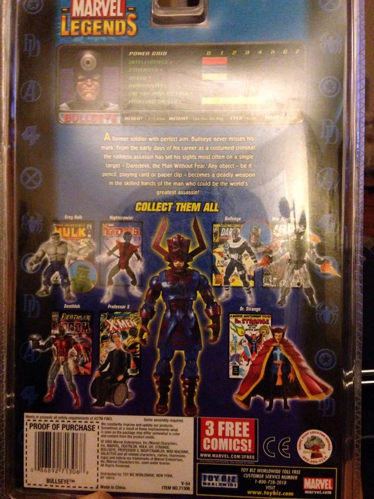 Bullseye - Toy Biz (Marvel Legends Galactus Series) action figure collectible [Barcode 086892713068] - Main Image 2