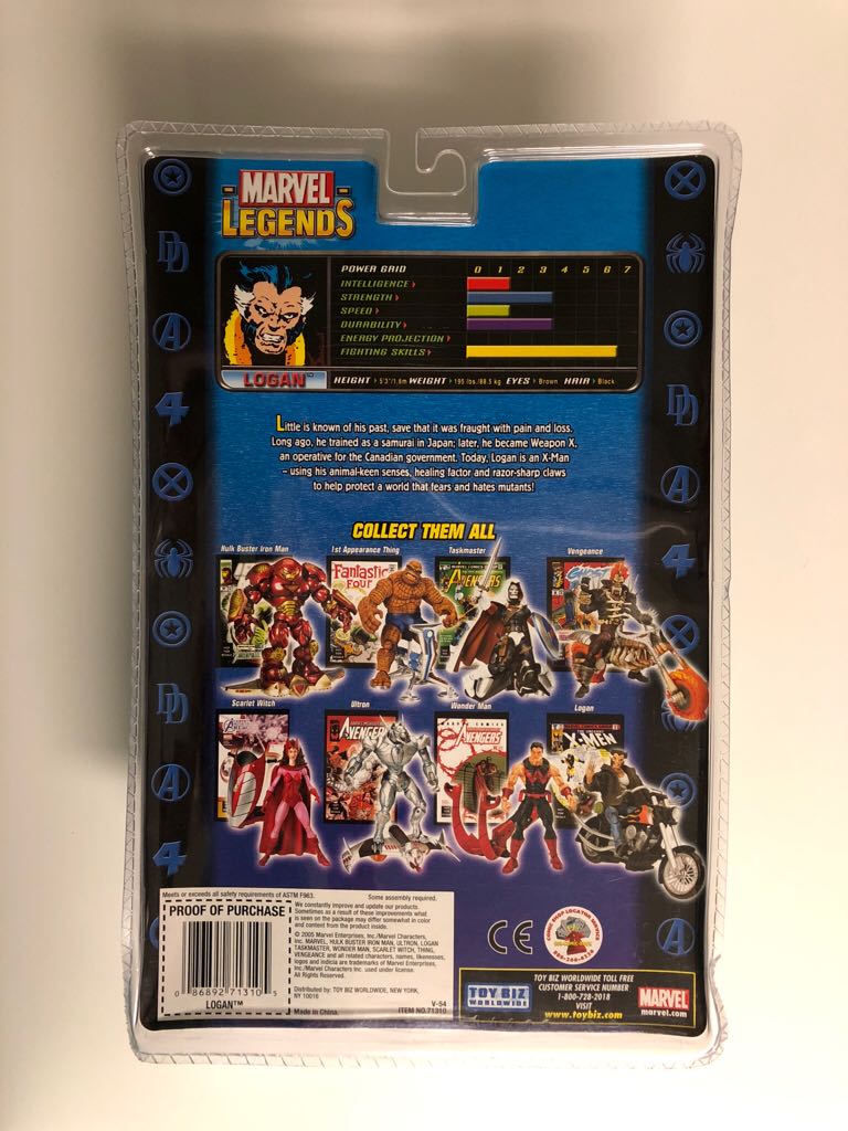 Wolverine (Logan) - Toybiz (Marvel Legends) action figure collectible [Barcode 086892713105] - Main Image 2