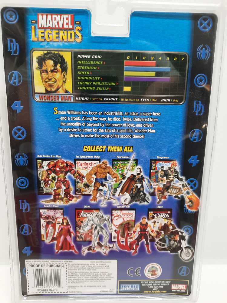 Wonder Man - Marvel legends (Ionic Variant) - Toy Biz (Marvel: Legends: 6”) action figure collectible [Barcode 086892713112] - Main Image 2