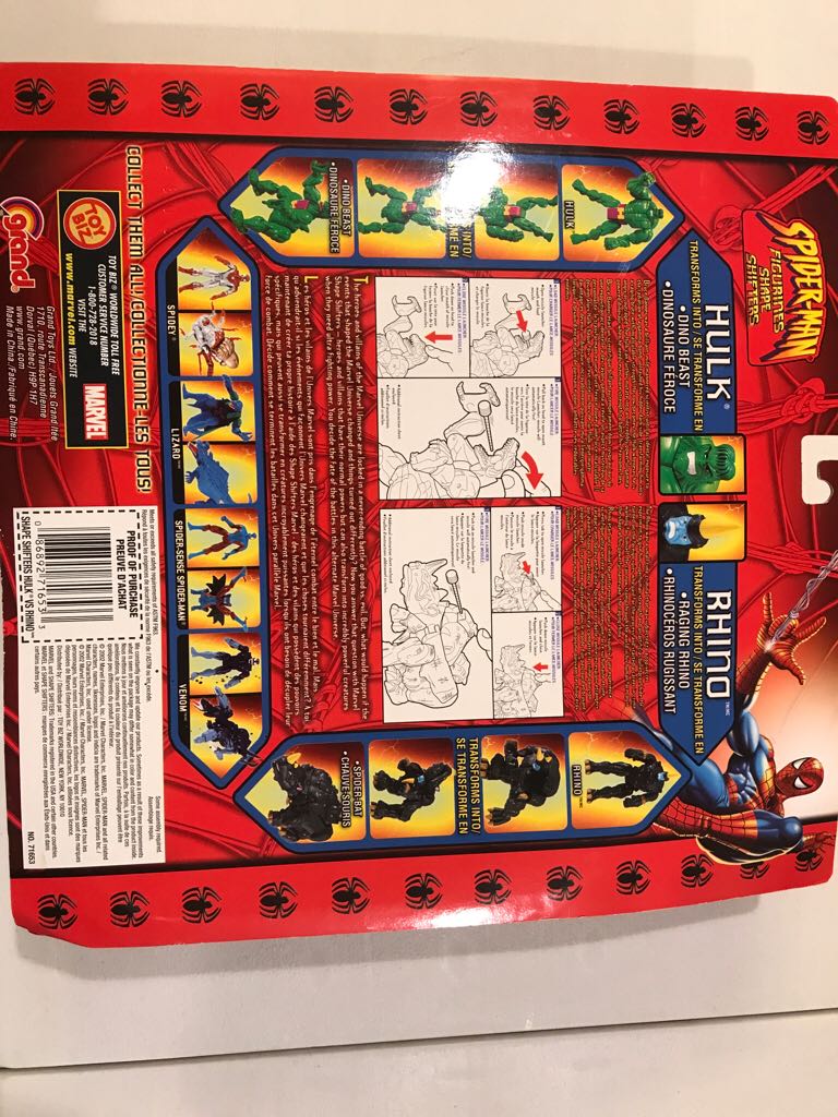 Spider-man Shape Shifters - Hulk Vs Rhino  action figure collectible [Barcode 086892716533] - Main Image 2