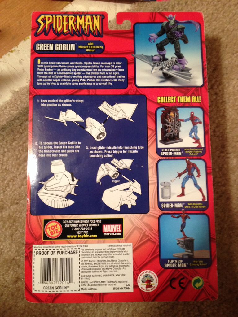 Spider-Man: Green Goblin Missile Launching Glider - Toy Biz (Spider-Man) action figure collectible [Barcode 086892720141] - Main Image 2