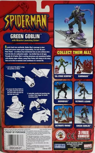 Spider-Man: Green Goblin Missile Launching Glider - Toy Biz (Spider-Man) action figure collectible [Barcode 086892720141] - Main Image 4