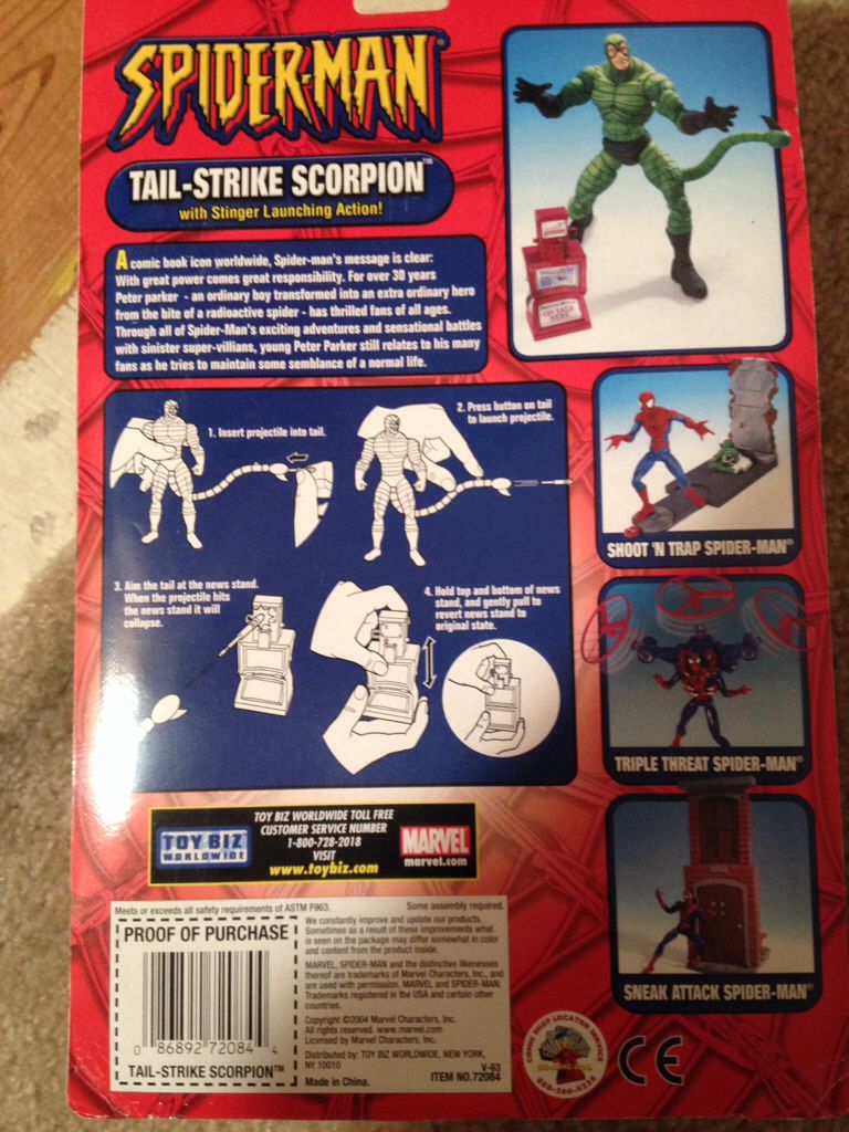 Spider-Man: Tail-Strike Scorpion - Toybiz (Spider-Man) action figure collectible [Barcode 086892720844] - Main Image 2