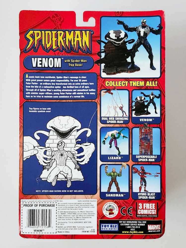 Toybiz Marvel Legends Series Spider-Man Classics Series VENOM (Spider-Man Trap Base Edition) - Toybiz (Marvel Legends- Toybiz) action figure collectible [Barcode 086892721582] - Main Image 3