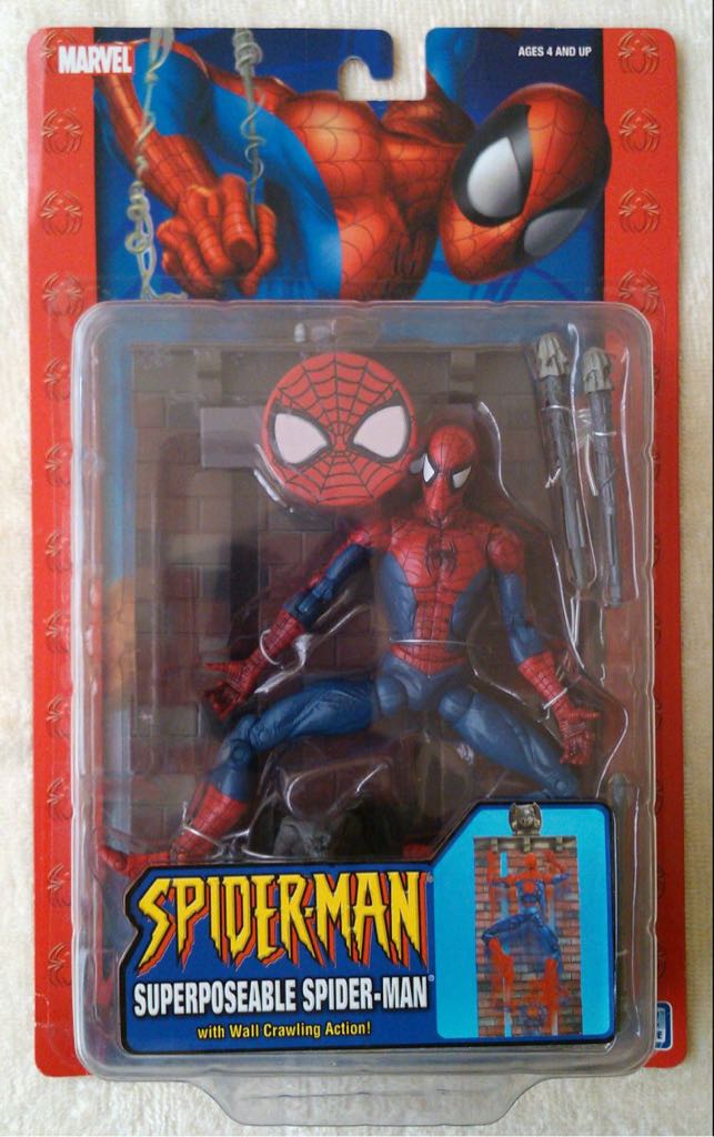 Spider-Man Classics: Super Poseable Spider-Man w/ Wall Climbing Action - Toy Biz (Spider-Man Classics) action figure collectible [Barcode 086892721612] - Main Image 2