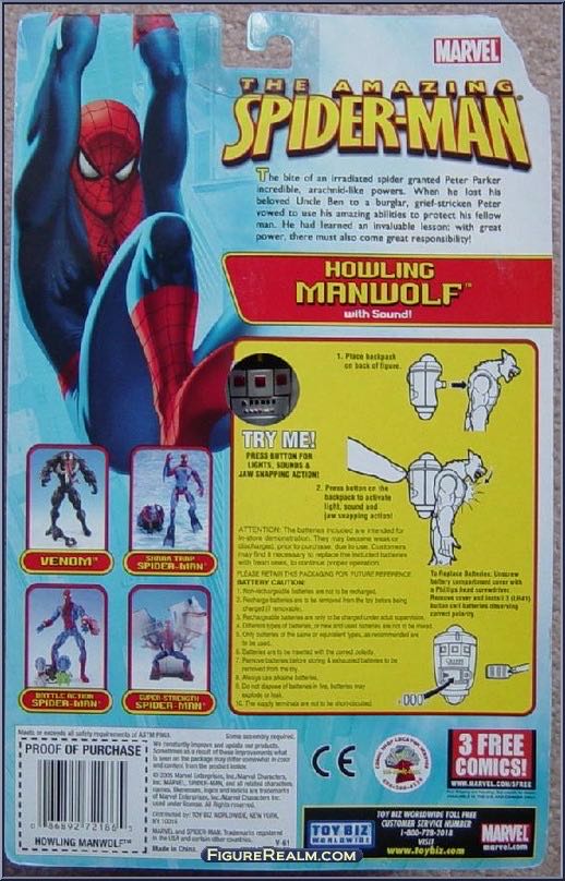 Toybiz SPIDER-MAN Classics The Amazing Spider-Man Howling Man-Wolf - Toybiz (Amazing Spider-Man) action figure collectible [Barcode 086892721865] - Main Image 4