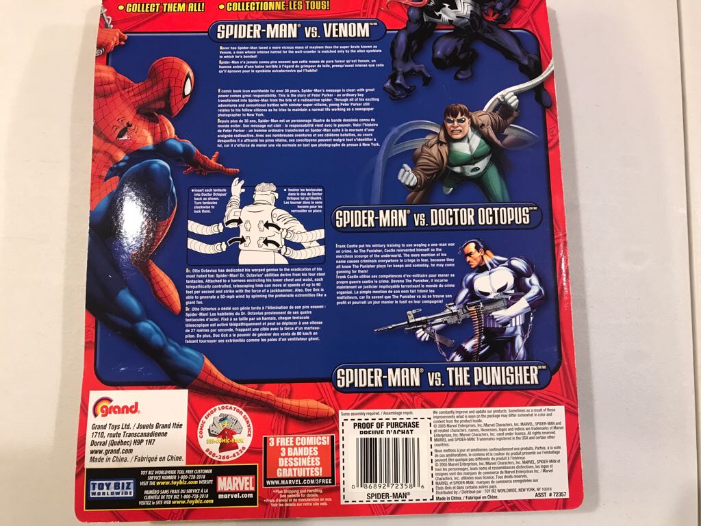 Spider-Man Classics: Spiderman Vs The Punisher  action figure collectible [Barcode 086892723586] - Main Image 2