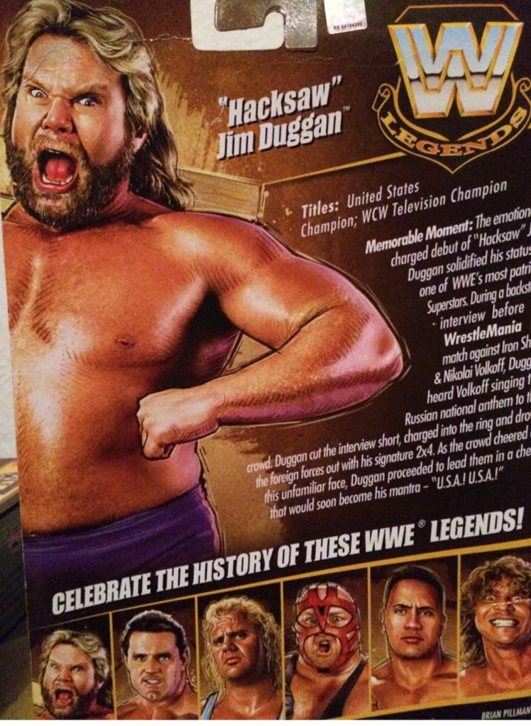 Hacksaw Jim Duggan  - Mattel (WWE Legends) action figure collectible [Barcode 027084786743] - Main Image 2