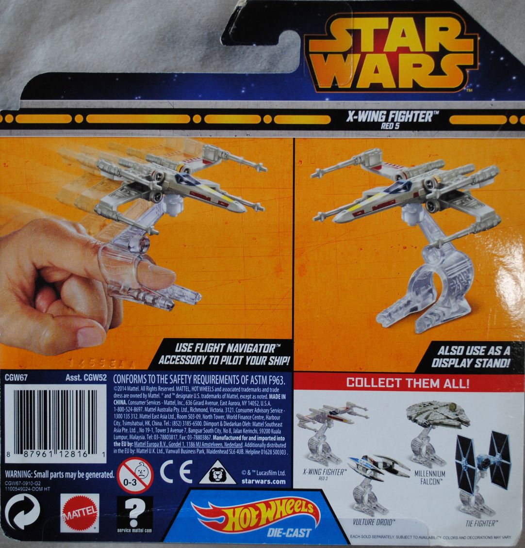 Hot Wheels Star Wars Vehicle X-Wing Fighter Red 5 - Hot Wheels from Mattel (Star Wars Hot Wheels) action figure collectible [Barcode 0887961128161] - Main Image 2