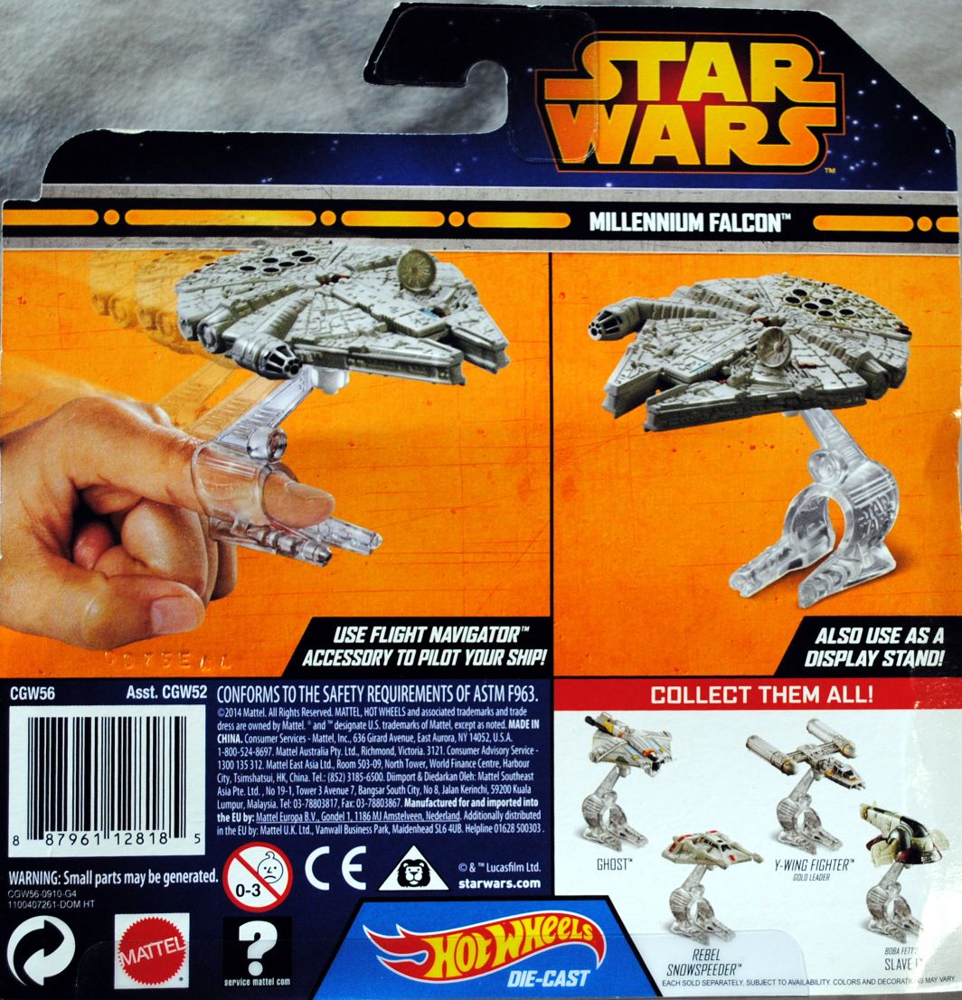 Hot Wheels Star Wars Vehicle Millennium Falcon Blue - Hot Wheels from Mattel (Star Wars Hot Wheels) action figure collectible [Barcode 0887961128185] - Main Image 2