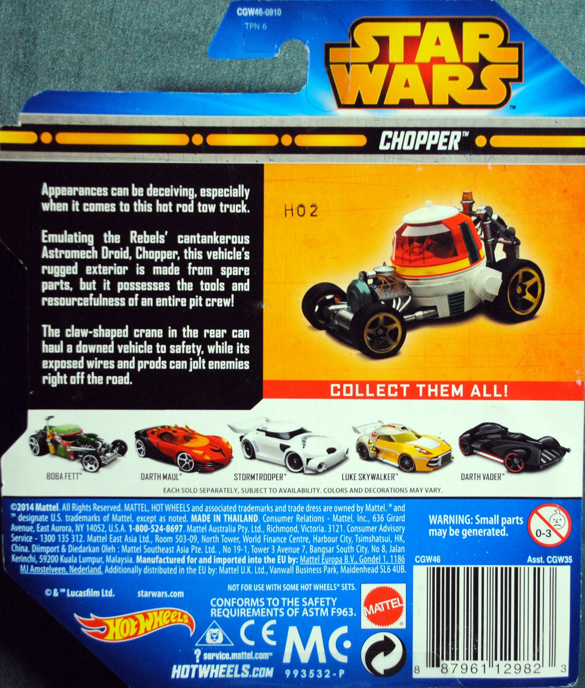 Hot Wheels Star Wars Character Chopper Blue SWR - Hot Wheels by Mattel (Star Wars Hot Wheels) action figure collectible [Barcode 0887961129823] - Main Image 2