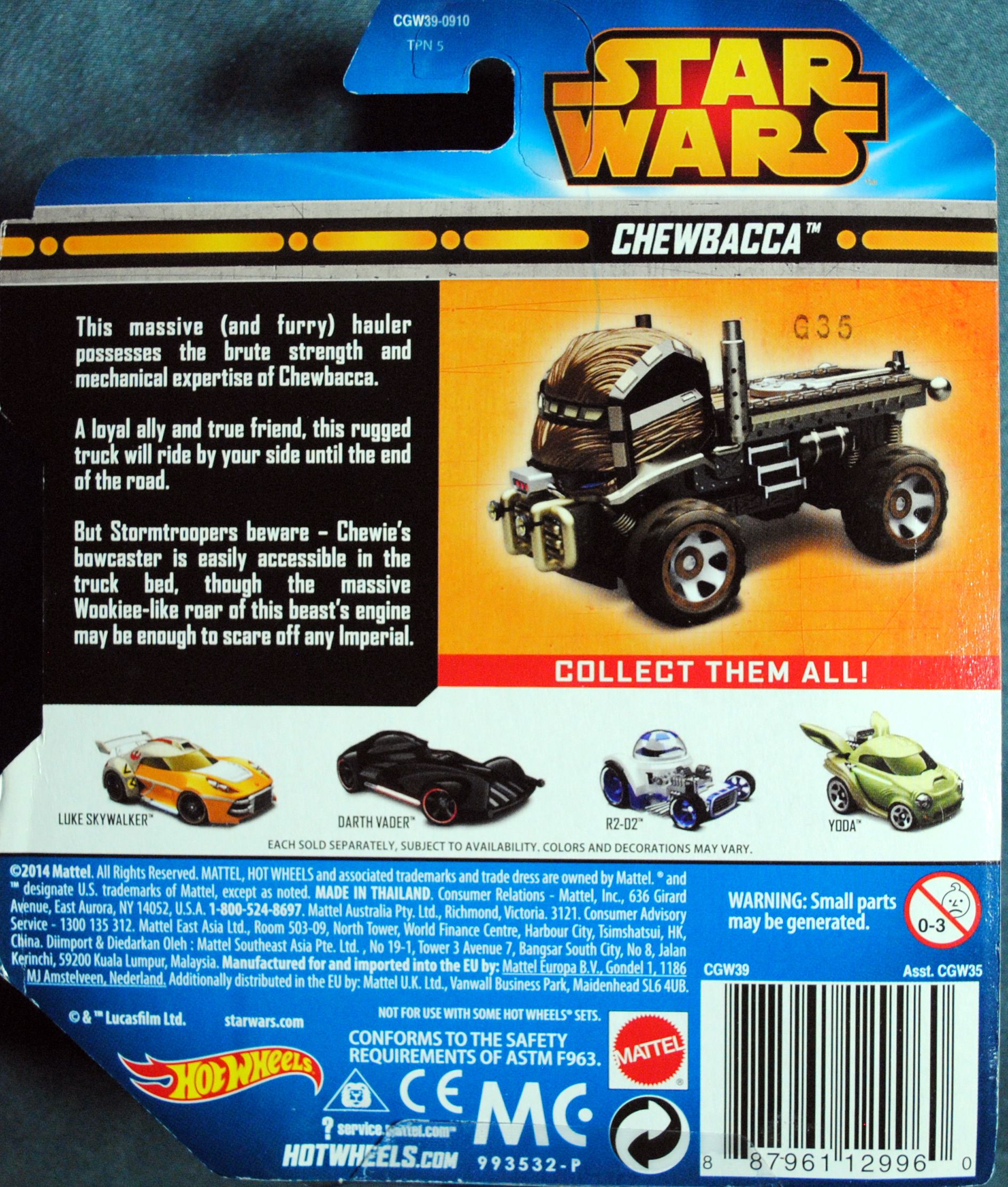 Hot Wheels Star Wars Character Chewbacca Blue - Hot Wheels by Mattel (Star Wars Hot Wheels) action figure collectible [Barcode 0887961129960] - Main Image 2