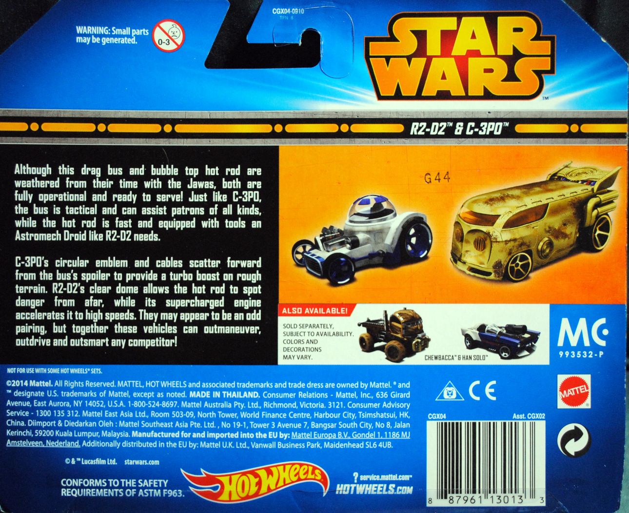 Hot Wheels Star Wars Character two car pack R2-D2 & C-3PO Blue - Hot Wheels from Mattel (Star Wars Hot Wheels) action figure collectible [Barcode 0887961130133] - Main Image 2