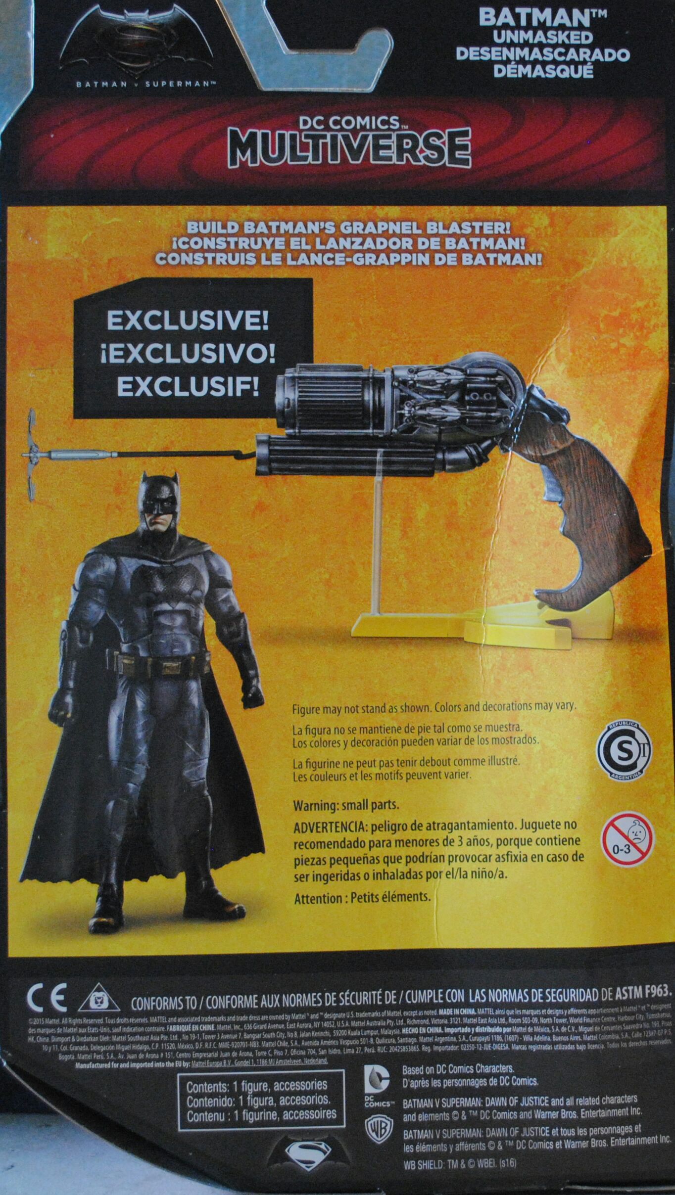 DC Comics Multiverse Batman V Superman Dawn Of Justice Movie Batman Unmasked - DC Mattel (Batman v Superman Dawn Of Justice Movie) action figure collectible [Barcode 0887961293043] - Main Image 2