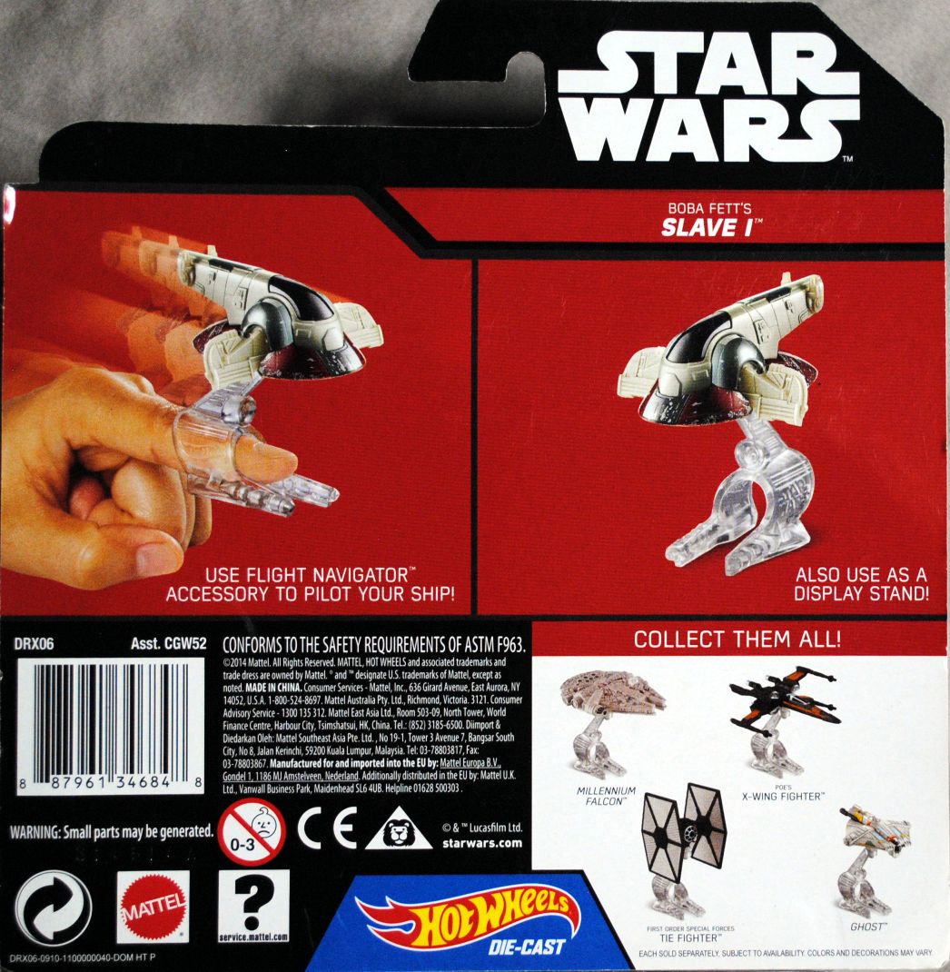 Hot Wheels Star Wars Vehicle Boba Fett’s Slave 1 TFA ESB - Hot Wheels from Mattel (Star Wars Hot Wheels) action figure collectible [Barcode 0887961346848] - Main Image 2
