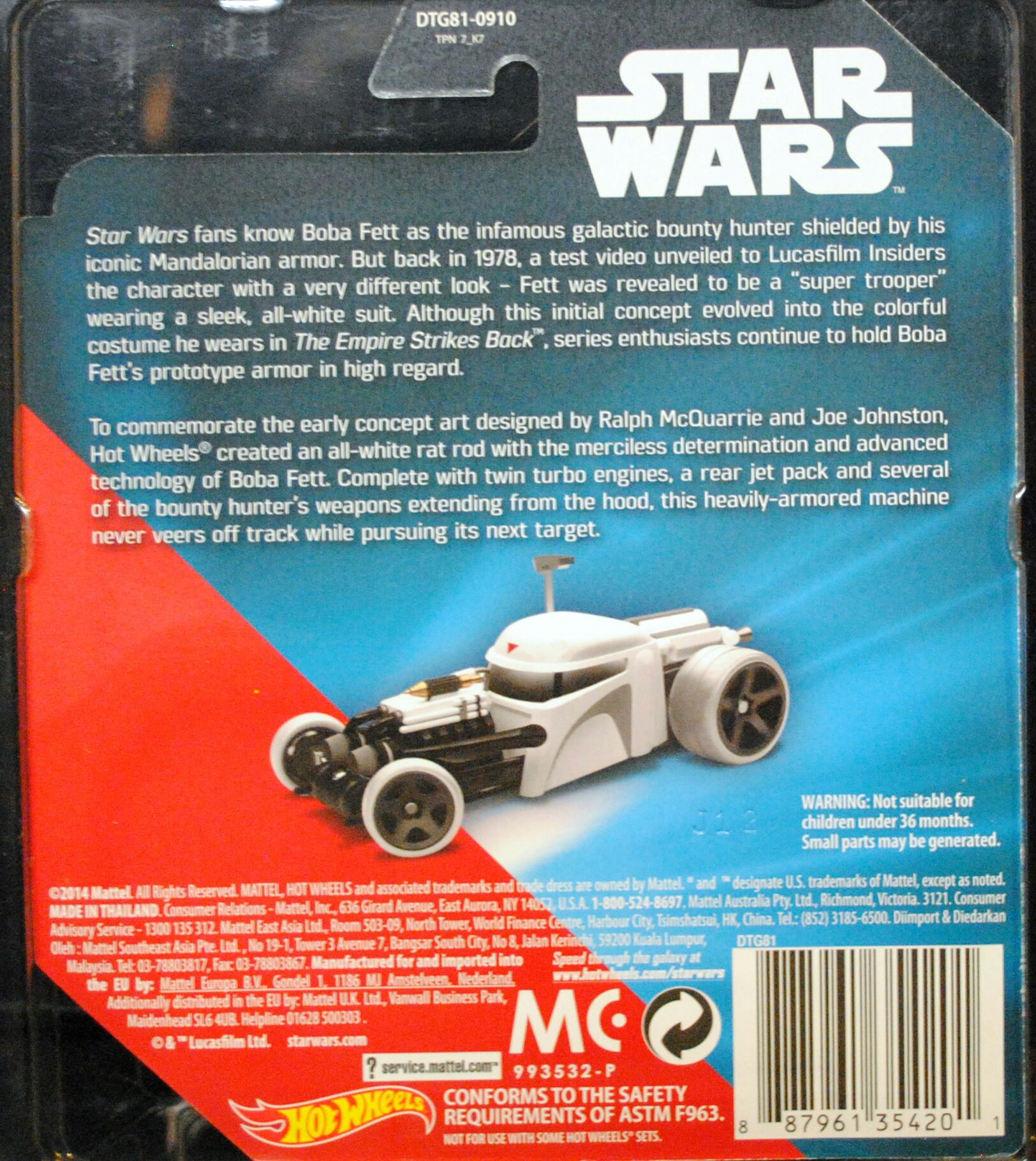 Hot Wheels Star Wars Character Boba Fett Prototype Armour Celebration - Hot Wheels by Mattel (Star Wars Hot Wheels) action figure collectible [Barcode 0887961354201] - Main Image 2